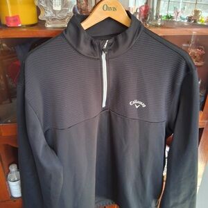 Callaway Black and Gray Quarter-Zip Pullover